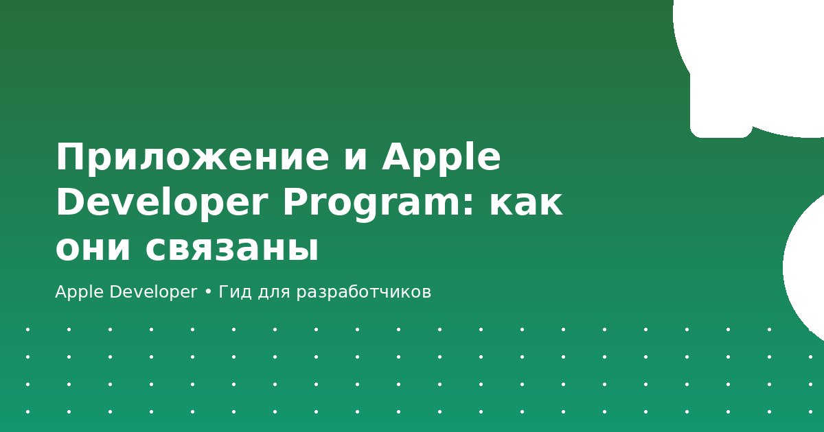 Приложение и Apple Developer Program: как они связаны